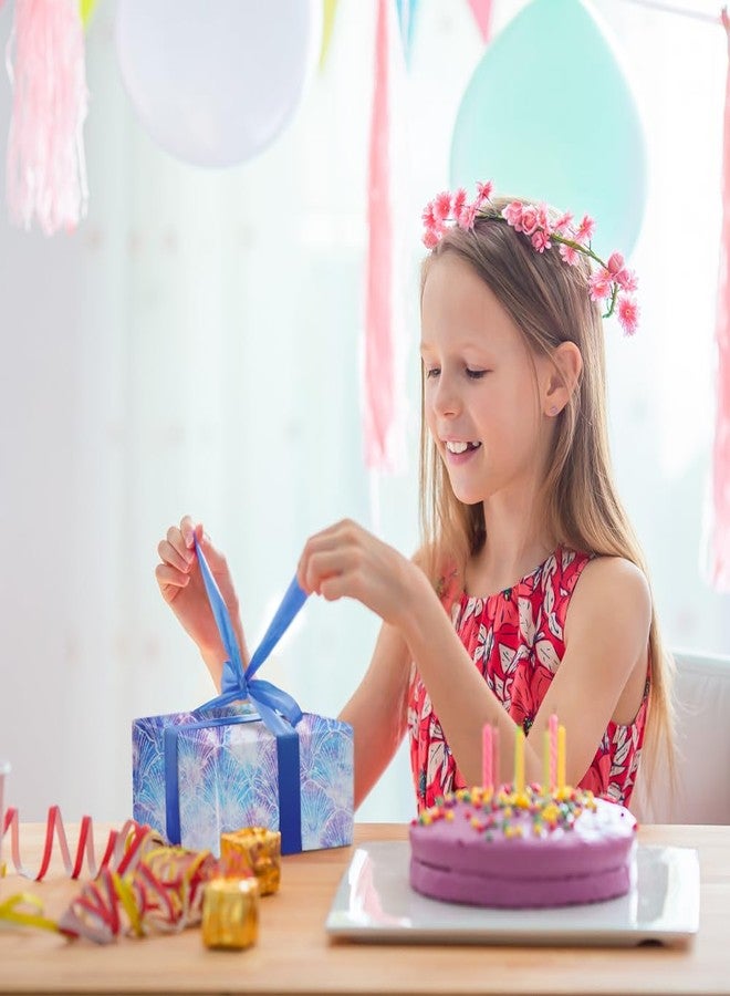 ورق تغليف هدايا بتصميم حورية البحر، 6 قطع، ألوان بنفسجي وأزرق، بنقشة حراشف حورية البحر، ورق تغليف هدايا بتصميم مجرة، ورق فني مستوحى من عالم البحار، مناسب لأعياد ميلاد الفتيات وحفلات استقبال المولود الجديد، ولأعمال يدوية وتغليف الهدايا. - Image 4